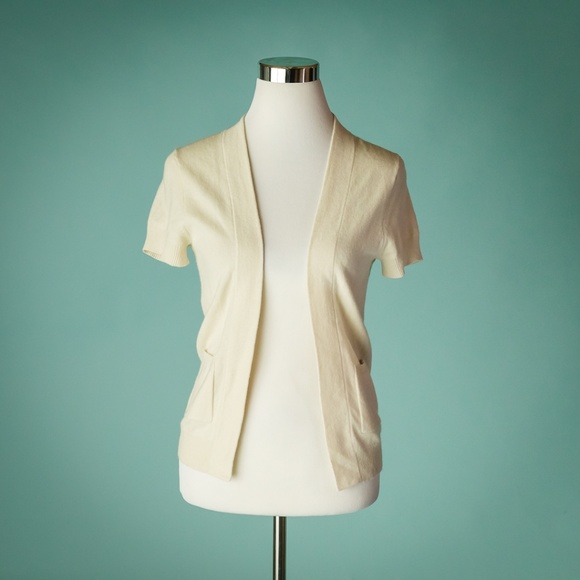 J Crew M Ivory Open Cashmere Sweater - Picture 1 of 4